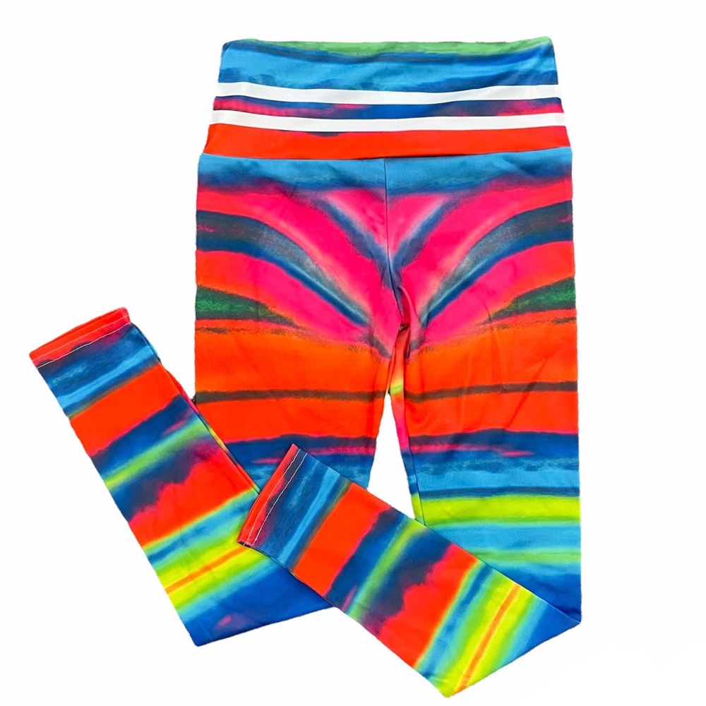 NWOT Multicolor Tie-Dye Long Workout Leggings Size Medium